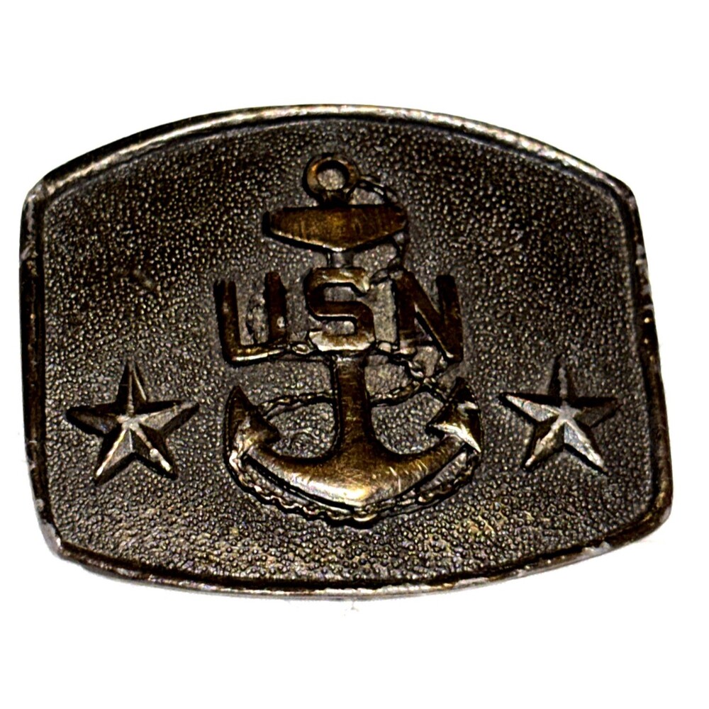 Vintage USN United States Navy Brass Belt Buckle